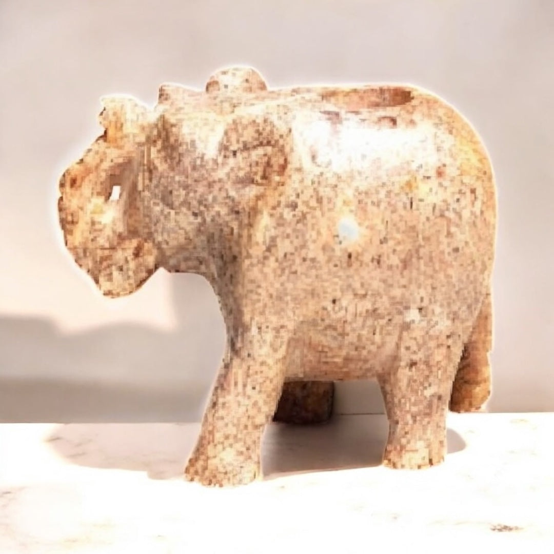 Soapstone Elephant Incense Burner 2"