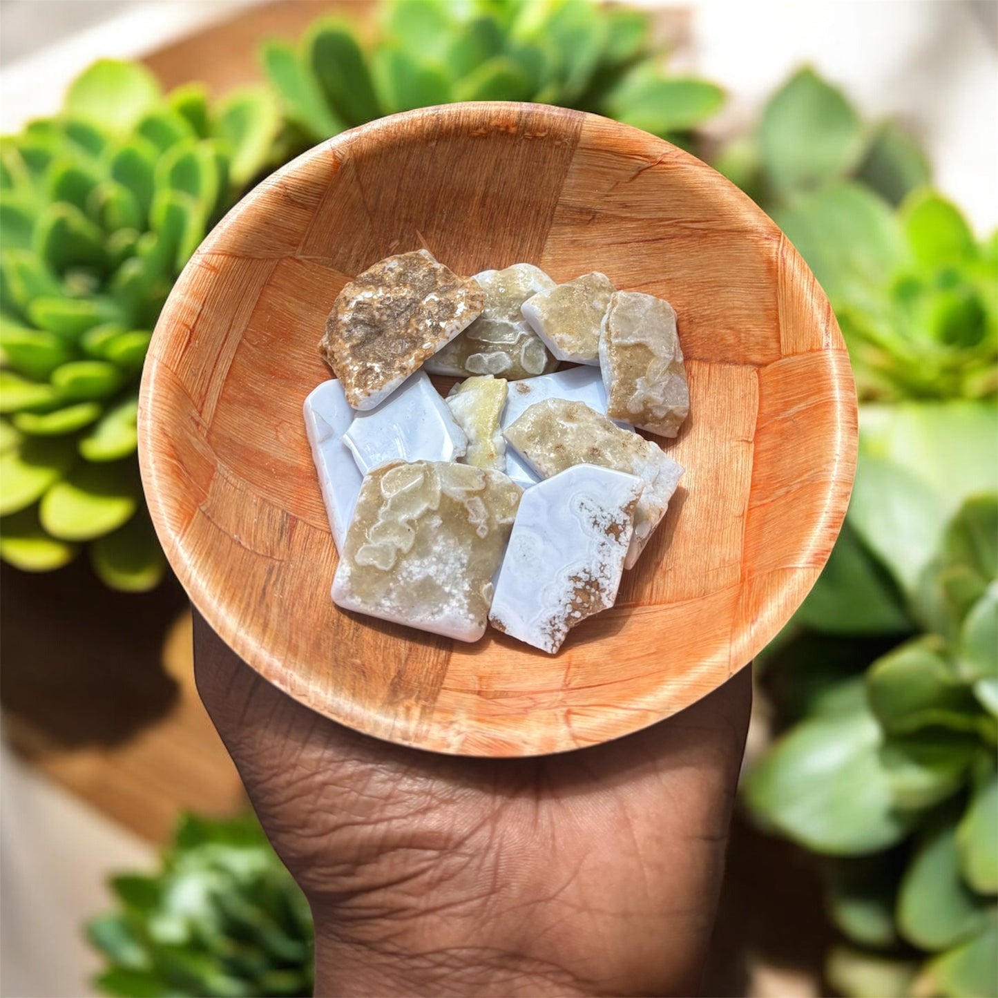 Blue Lace Agate Slice for Calm Communication & Emotional Balance