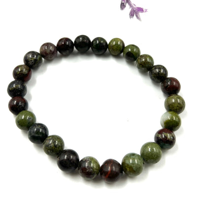 Dragon’s Blood Jasper 8mm Bead Stretch Bracelet for Strength & Protection