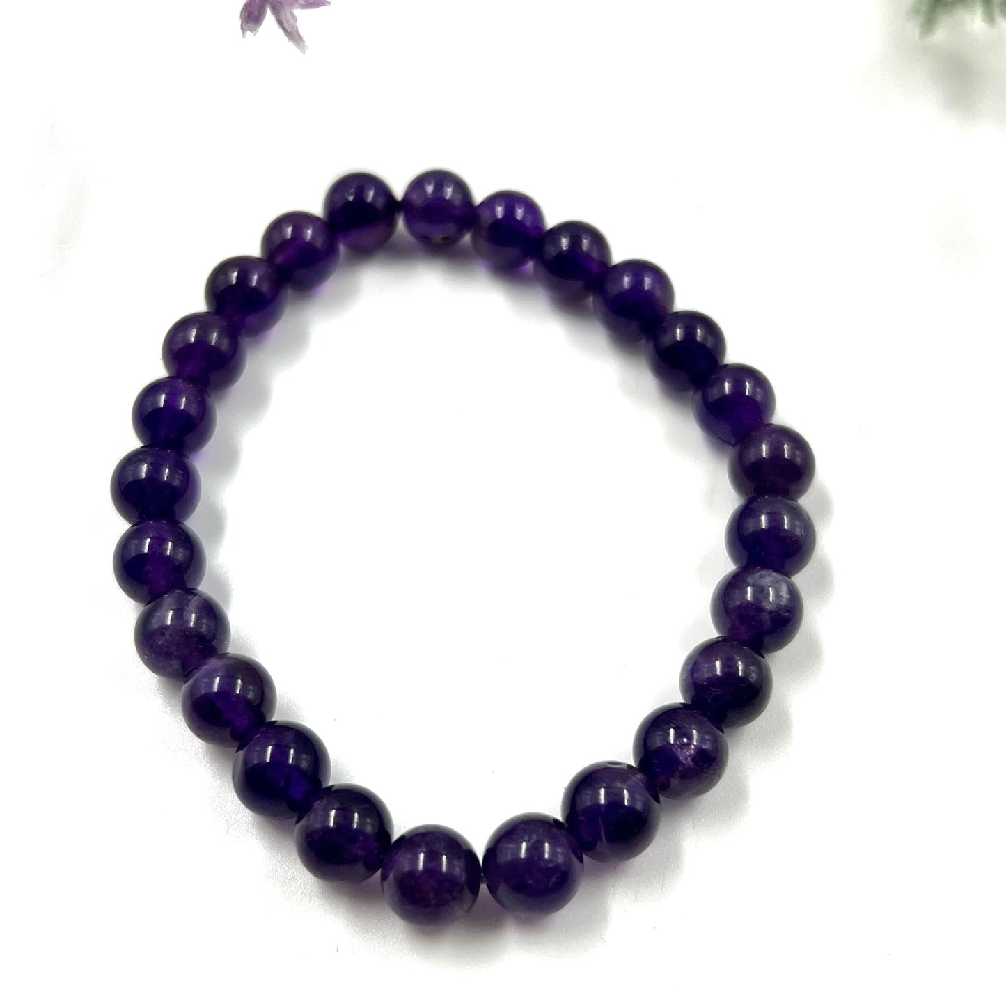 Amethyst 8mm Bead Stretch Bracelet for Stress Relief, Intuition, and Mental Clarity