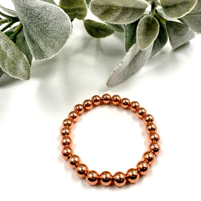 Pure Copper 8mm Bead Stretch Bracelet for Energy Flow & Joint Support