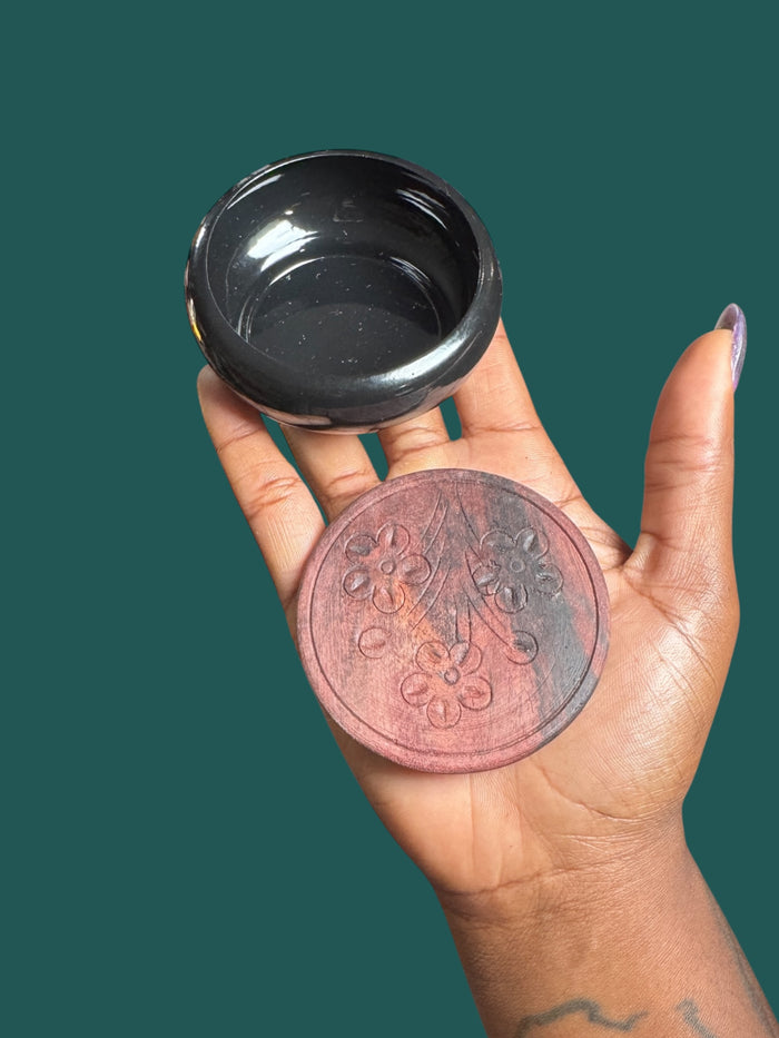 Black Metal Charcoal Burner w/ Coaster for Resin, Incense & Rituals
