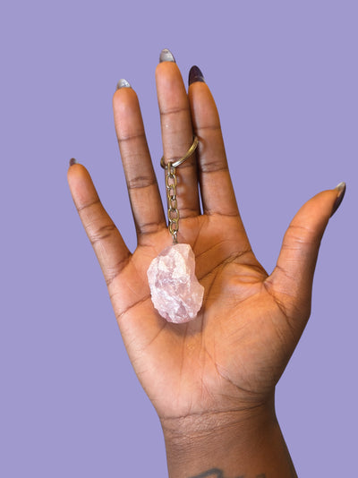 Rose Quartz Keychain for Love, Calm, and Emotional Balance