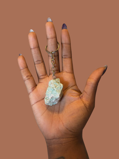Amazonite Keychain for Calming Energy & Stress Relief