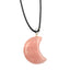 Rose Quartz Crescent Moon Pendant Necklace for Heart Healing and Emotional Balance