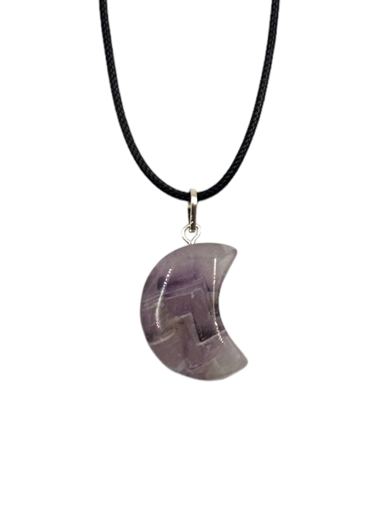 Amethyst Crescent Moon Pendant for Intuition, Calm, and Spiritual Growth