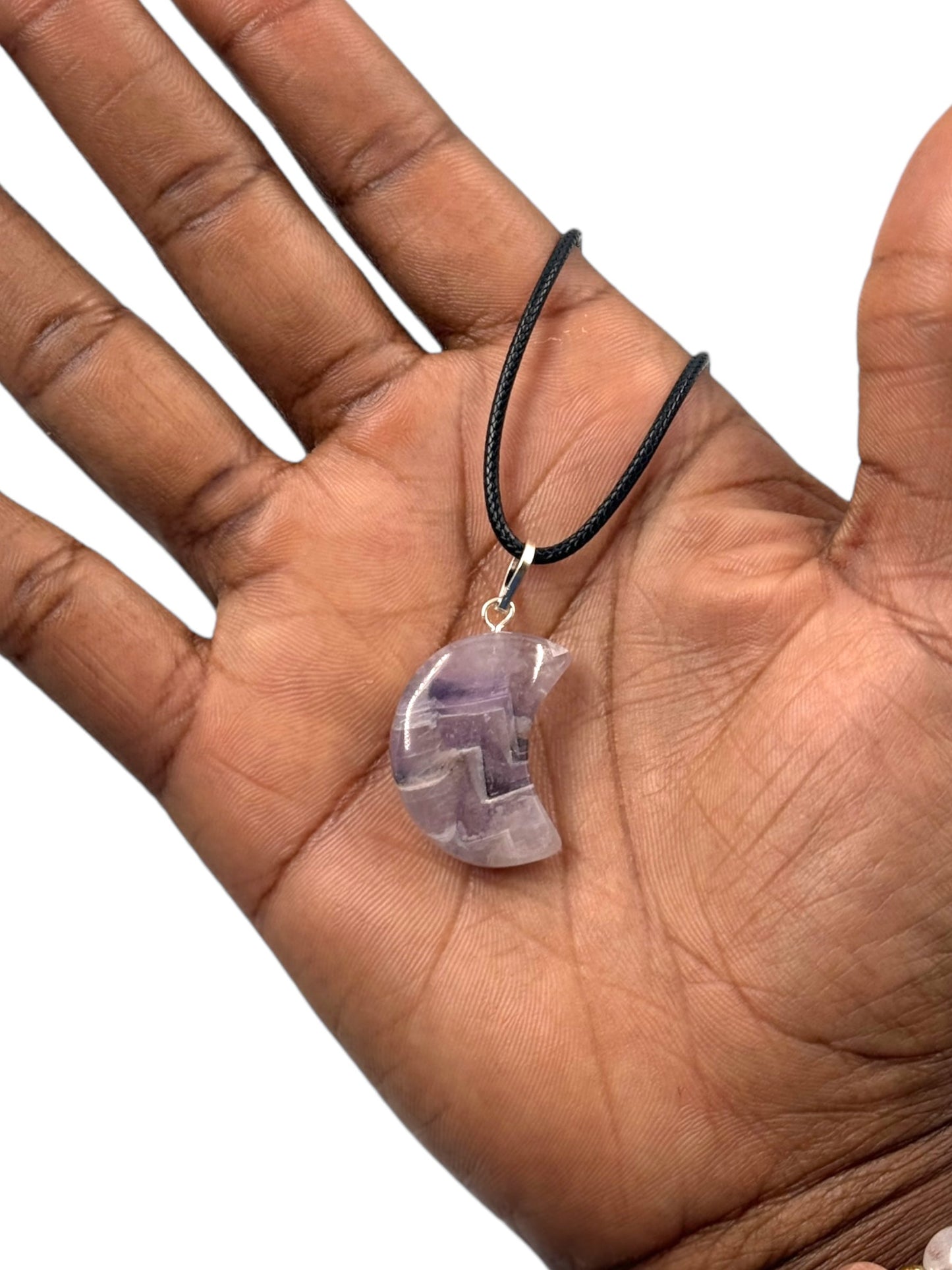 Amethyst Crescent Moon Pendant for Intuition, Calm, and Spiritual Growth