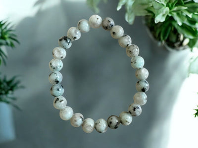 Kiwi Jasper 8mm Bead Stretch Bracelet for Grounding and Emotional Balance
