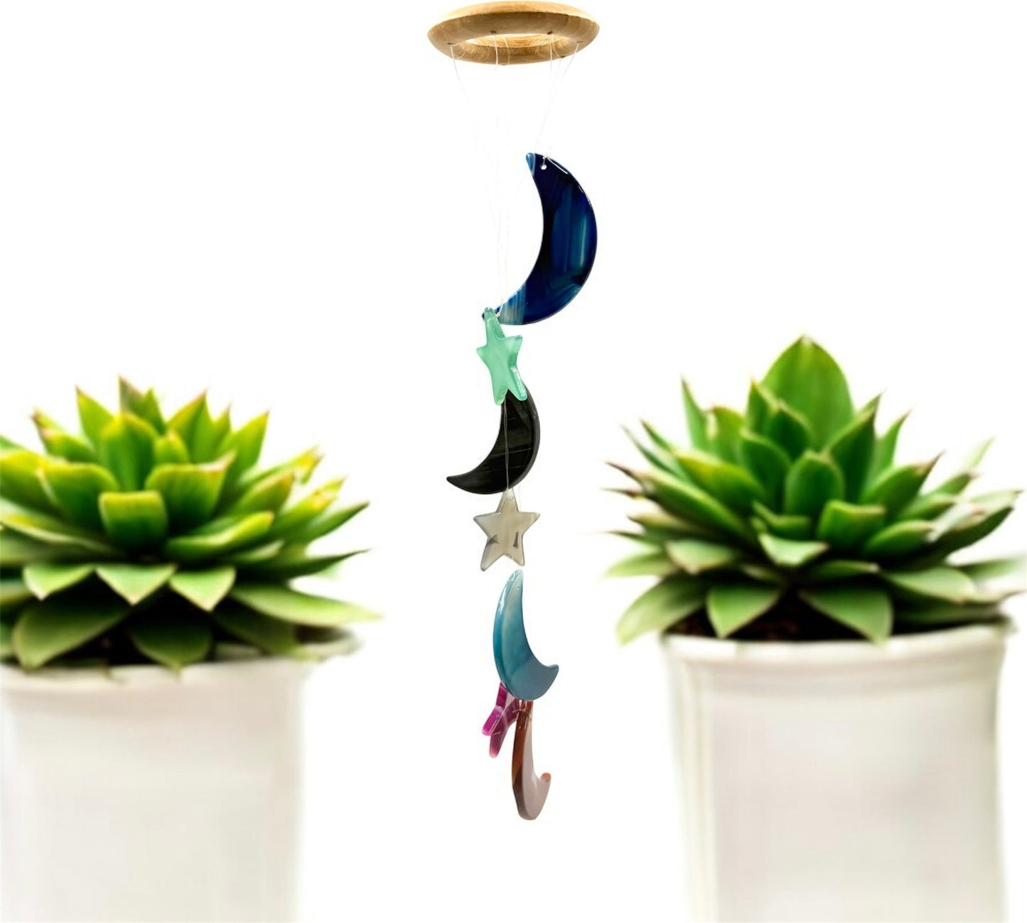 Agate Moon & Star Wind Chime