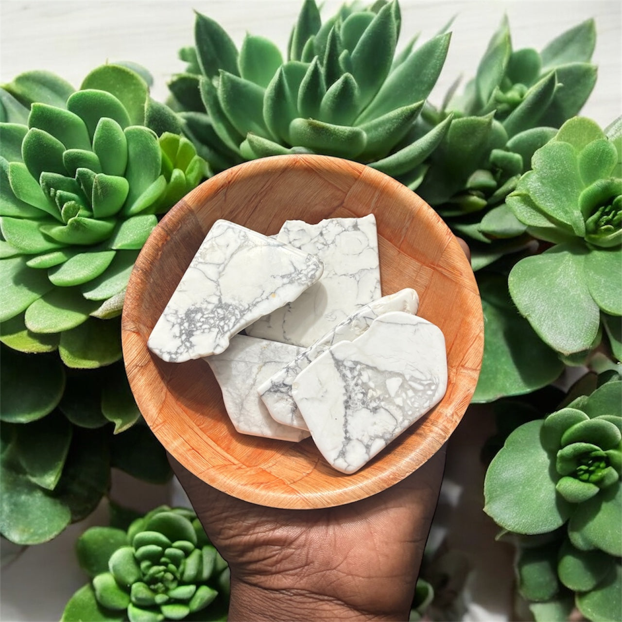 Howlite Sliced Crystal for Calm, Stress Relief & Sleep Support