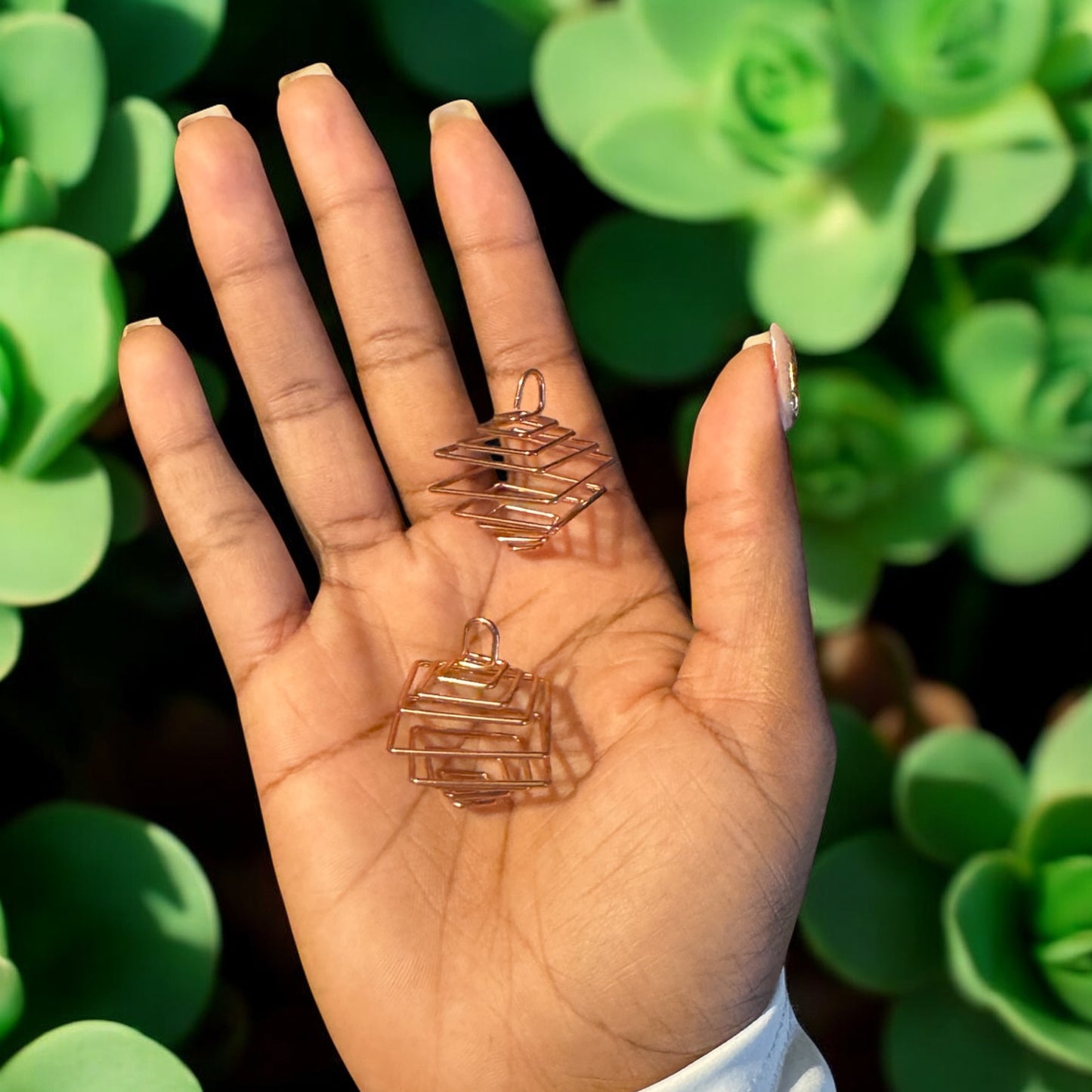 Copper Crystal Cage w/Necklace for Energy Healing