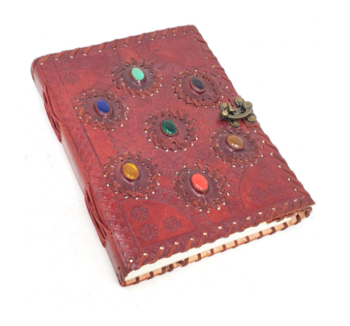Seven Chakra Leather Journal w/Latch Closure