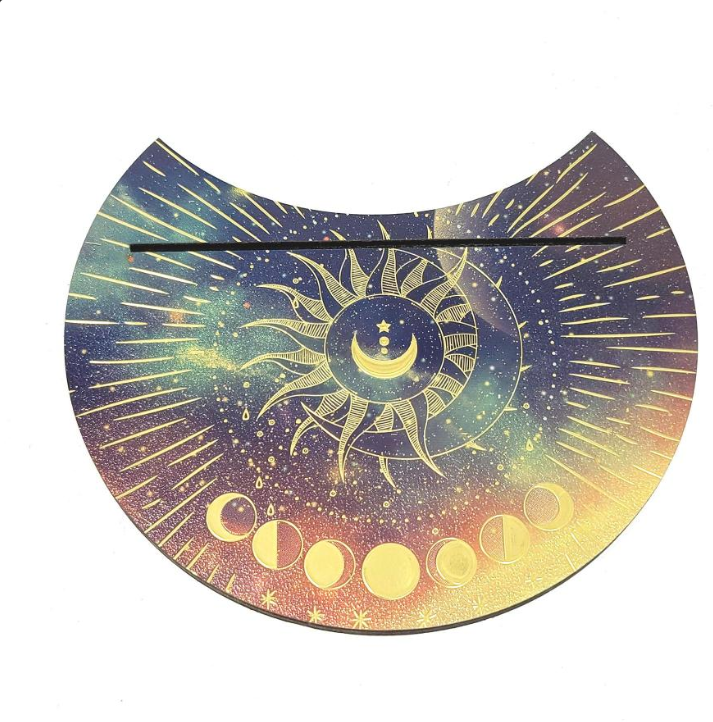 Wooden Crescent Card Holder Moon Phase