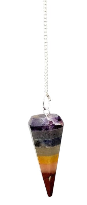 Seven Chakra Bonded Pendulum for Balanced Energy & Spiritual Guidance