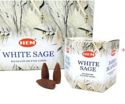 White Sage Backflow Cones for Cleansing and Home Energy Reset