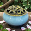 Assorted Color Ceramic Incense Burner Bowl with Floral Lid | Charcoal Incense Holder