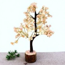Rose Quartz Gemstone Tree for Love, Calm & Heart Healing | 300 Crystal Beads
