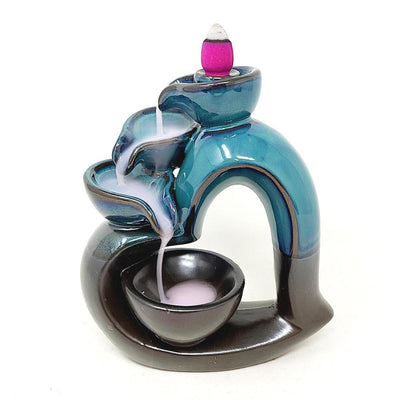 Ceramic Heart Design Waterfall Backflow Cone Burner