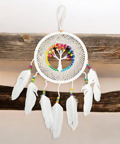 Wooden Bead Tree of Life Dream Catcher for Bedroom or Meditation Space