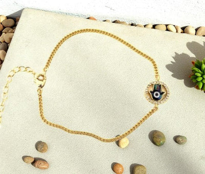 Abalone Hamsa Hand Evil Eye Bracelet – Protection & Balance