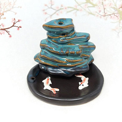 Waterfall Koi Backflow Incense Burner for Relaxation & Home Decor