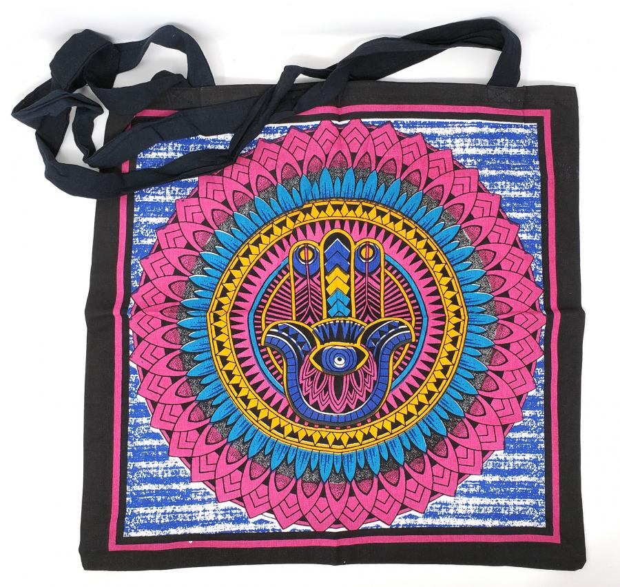 Hand of Hamsa Tote Bag | Colorful Spiritual Protection Tote