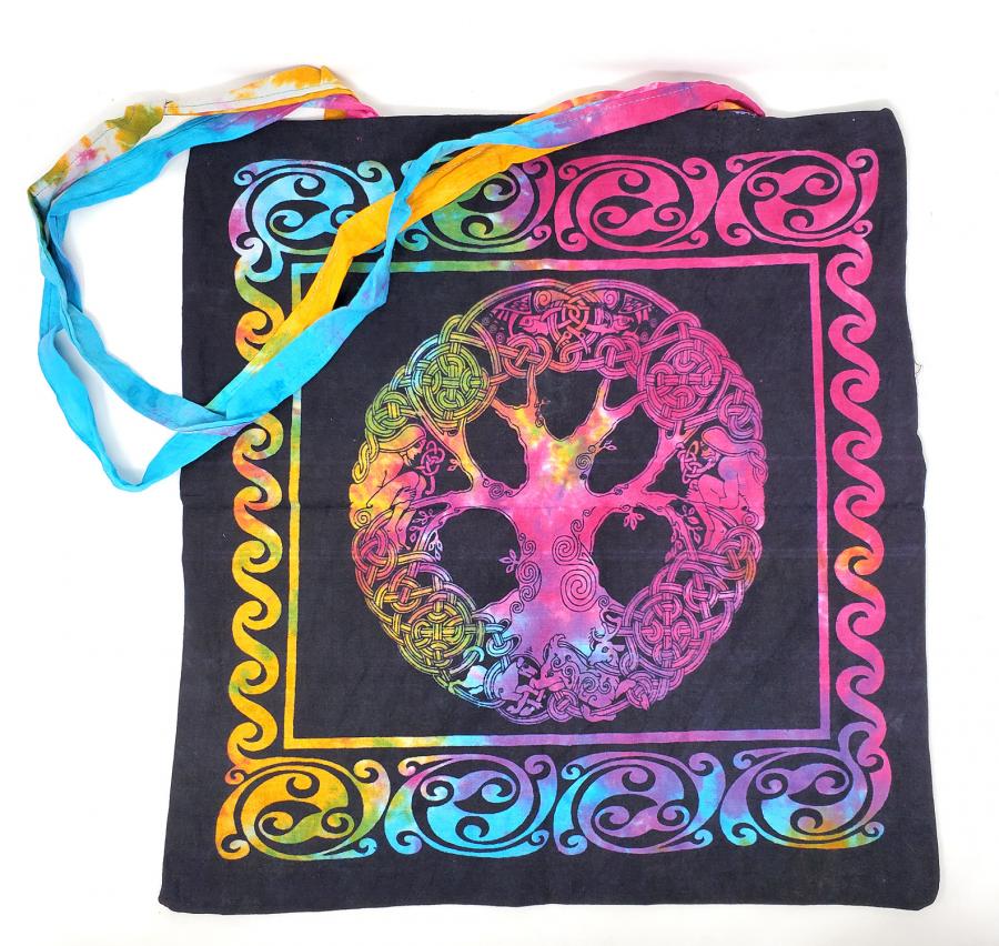 Mandala Tree Tote Bag – Tie Dye Everyday Carryall for Mindful Living